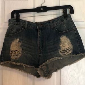 Target short. Highway jeans shorts with two holes